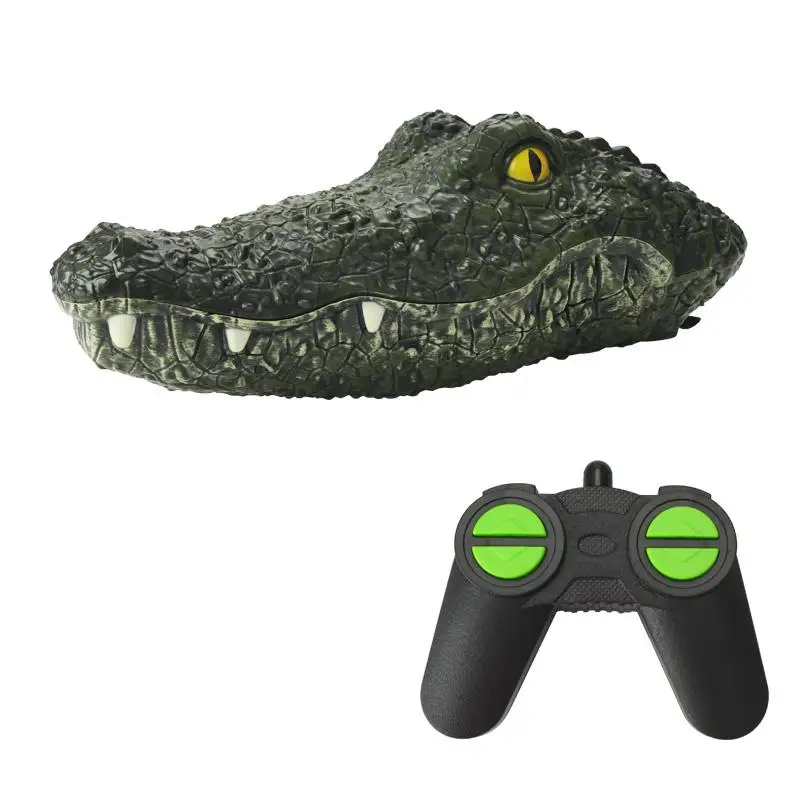 RC Boat Ship Toy Simulation Crocodile Head 2.4G Remote Control Joke Alligator Decoy Electric Toys Summer Water Spoof Toys gift