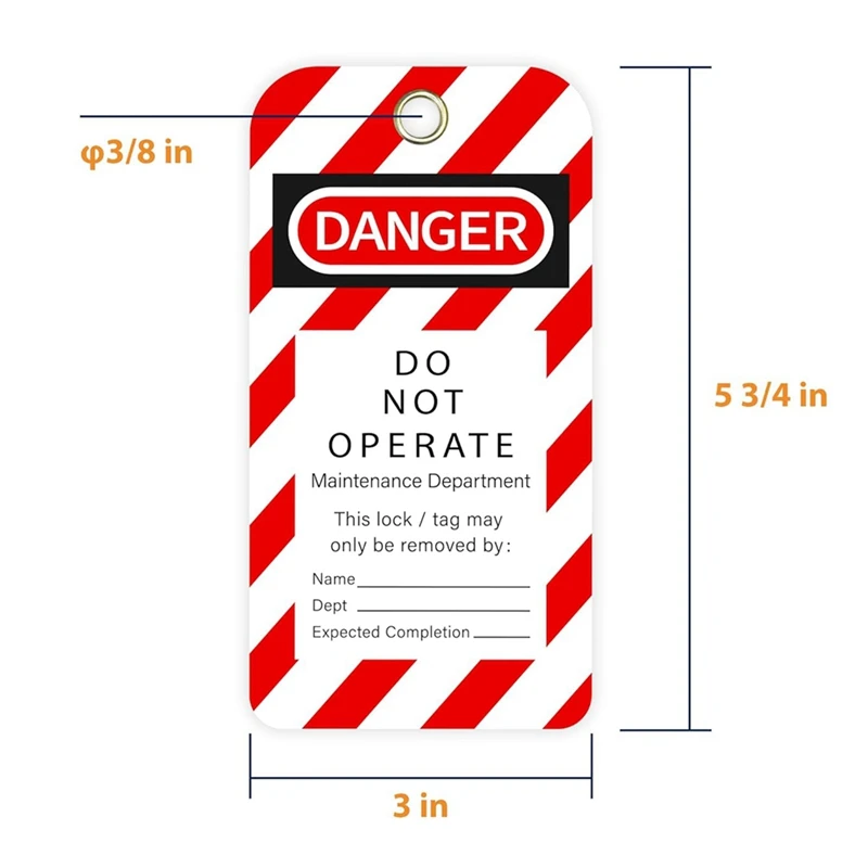 Tear & Water Resistant Loto Tags 3 X 5.75-Inch, 40 Danger Do Not Operate Tags With 40 Zip Ties Parts Kit