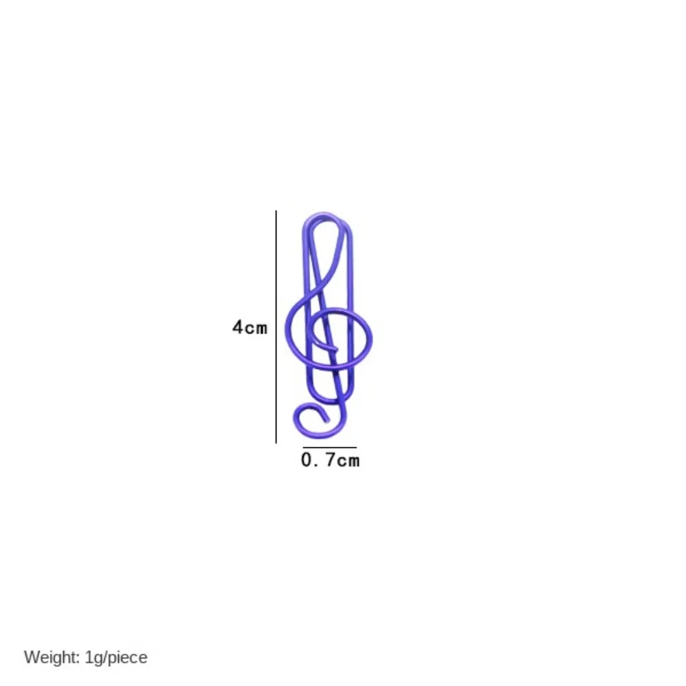 Music Note Paper Clips Set, Music Note Metal Clips, Papelaria durável, bonito e criativo, 20pcs