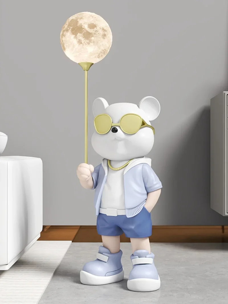 Nordic Room Decor Cartoon Mr Cat Statue Luxury Decoration Home Large Lunar Lamp Home Decor Accessories Sculptures and Figurines