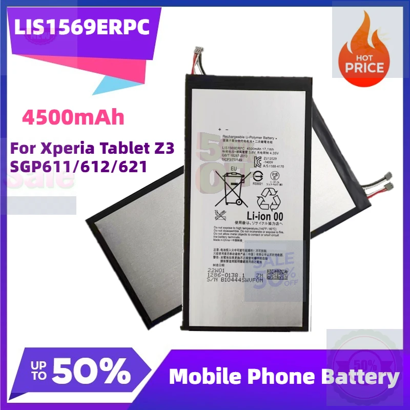 LIS1569ERPC Replacement Battery for Sony Xperia Tablet Z3 Compact  SGP611 SGP621 SGP612 4500mAh 17.1Wh Bateria