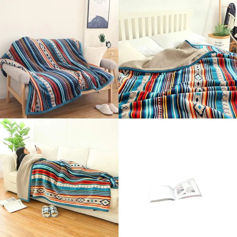 

Двойное флисовое одеяло в богемном стиле 60x80 для кровати, дивана, дивана и кемпинга