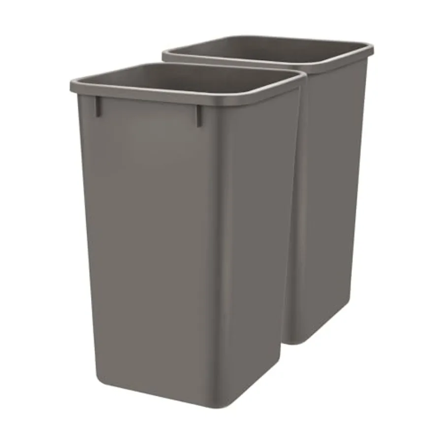 

27 qt Polymer Replacement Waste Container for Pullouts, Kitchen Cabinet Trash Can Recycle Bin, RV-1024-13-2, Orion Gray 2-Pack