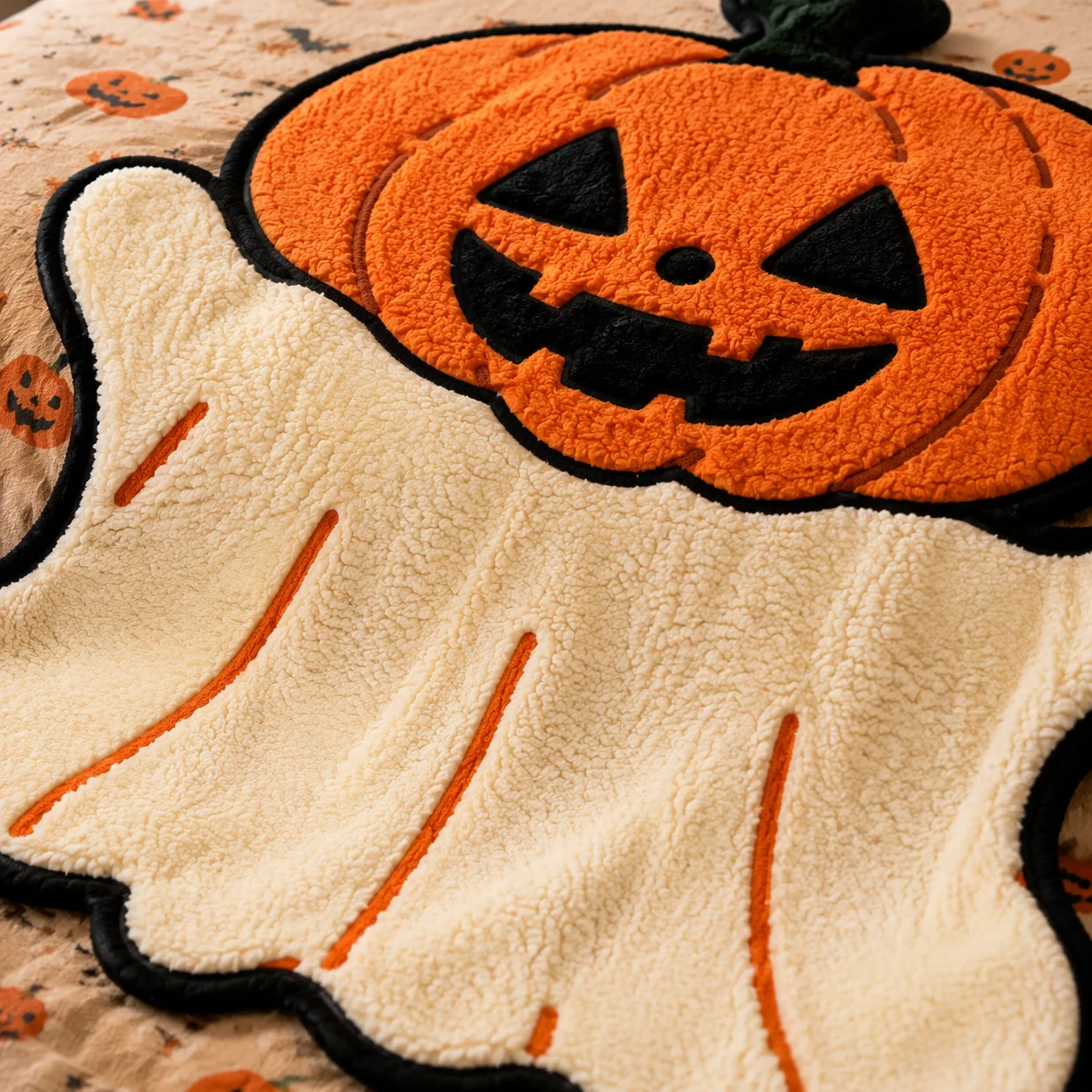 Creative Halloween Blanket Orange Skeleton Alien Blanket for Home Halloween Decor Indoor, Halloween Party Costume