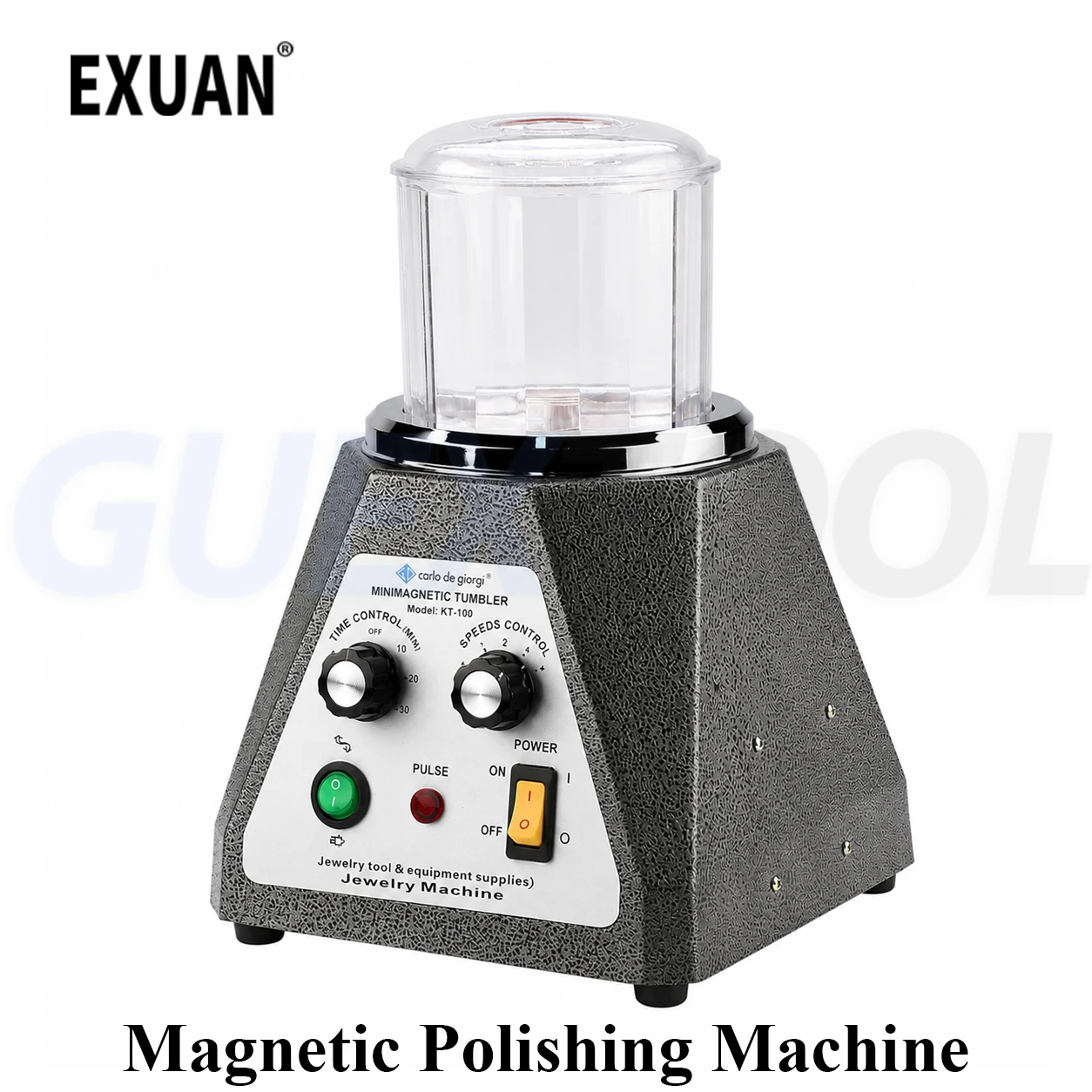 KT-90 KT-100 Magnetic Tumbler Polishing Machine Jewelry Polisher Grinding Deburring for Gold Silver Copper Stainless Steel Parts