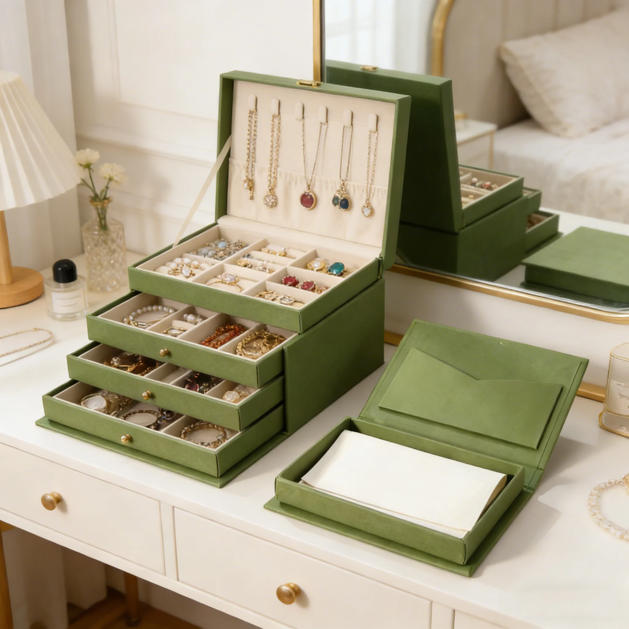 Magnetic Closure Jewelry Box High-Quality Jewelry Display Box Flip Book Jewelry Box Minimalist For Business Trip Gift Packaging