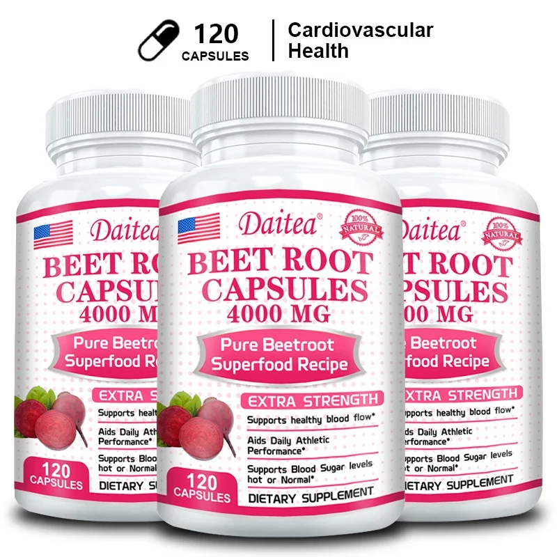 Beetroot Capsules - Beetroot Powder Supports Blood Pressure, Athletic Performance, Digestive Health, Immune System