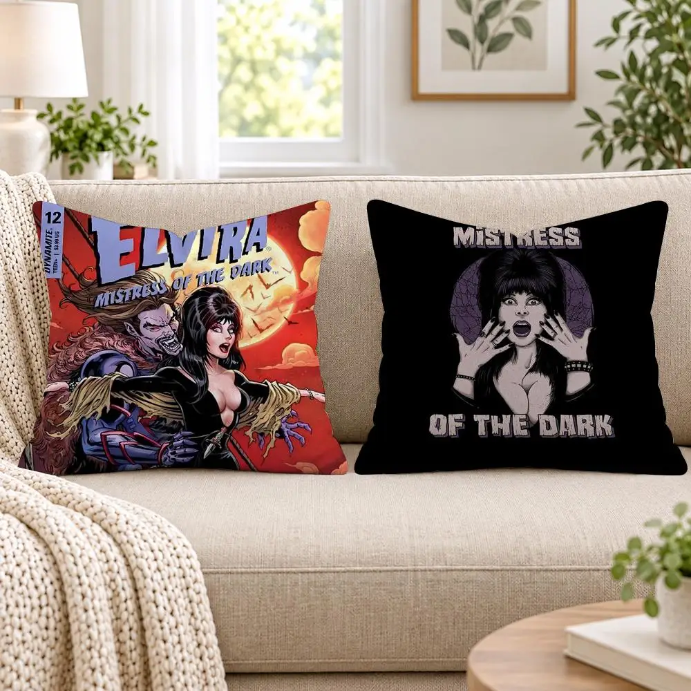 E-ElviraS Mistress Dark Cushion Cover Short Plush Double-Sided Printing Sofa Bedroom Living Room Throw Pillow Cover Home Decor