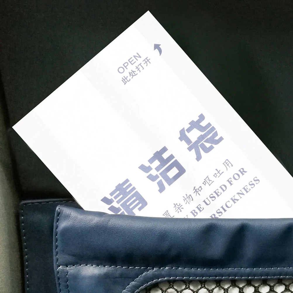 

40pcs Car Cleaning Bag Travel Garbage Bags White Airline Motion Sickness Waterproof Vomit Trash Paper Flat Square