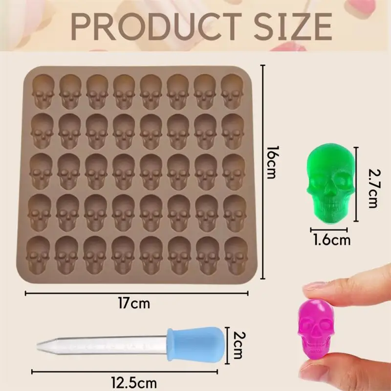 Halloween Skull Mold Silicone Chocolate Mold Home Decoration Mold Whiskey Wine Candy Soap Kitchen Making Tool