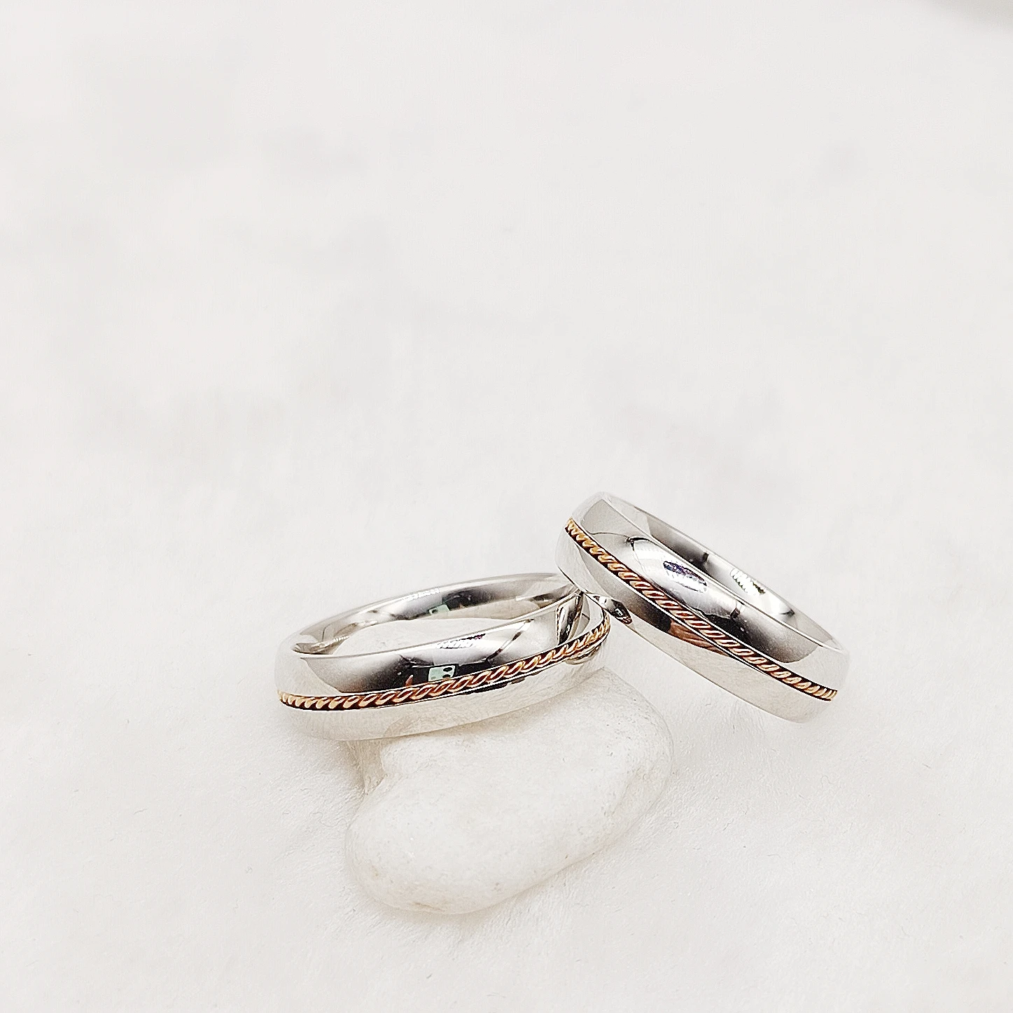 Big size USA 15 Lovers Couples Wedding Rings For Men And Women Designer Rose Golden Twist Inlay Titanium Jewelry Finger Ring