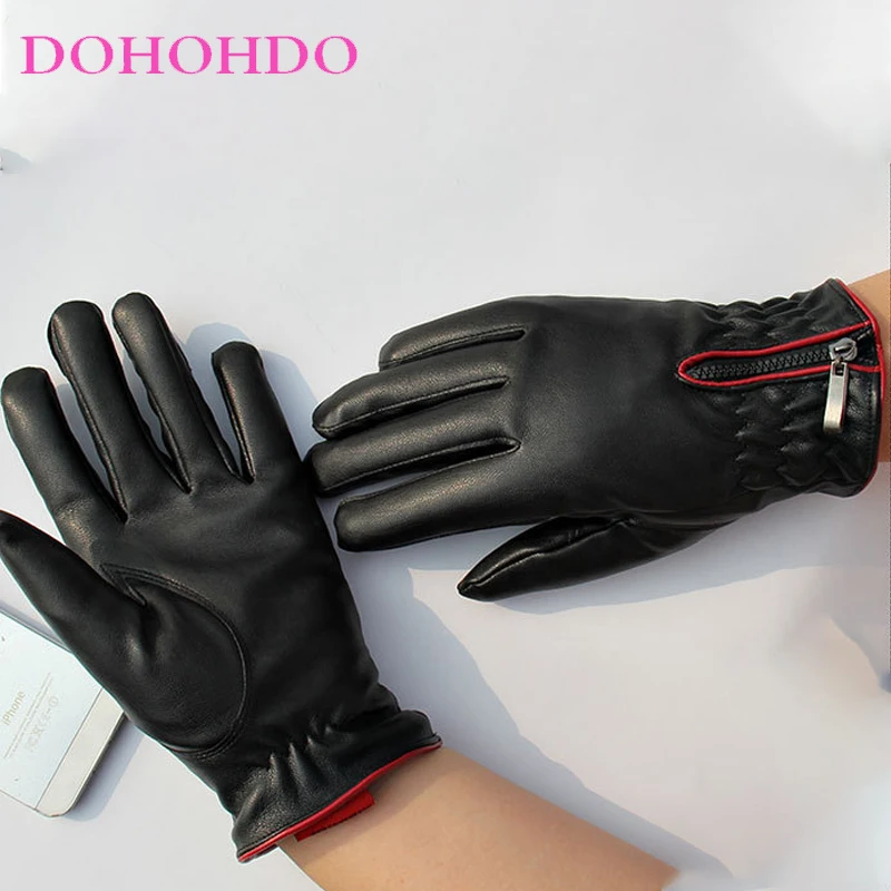 

2026 New Autumn And Winter Women Touch-screen Leather Gloves Thickened Outdoor Riding Warm Driving Black Gloves Перчатки Женские