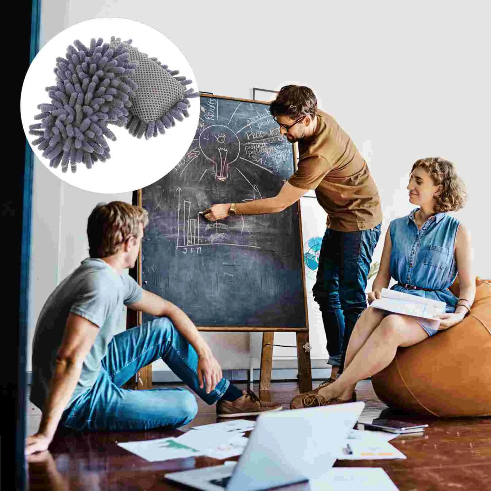 2 pezzi di gomma per lavagna in ciniglia, detergente per lavagna, lavagna per ufficio