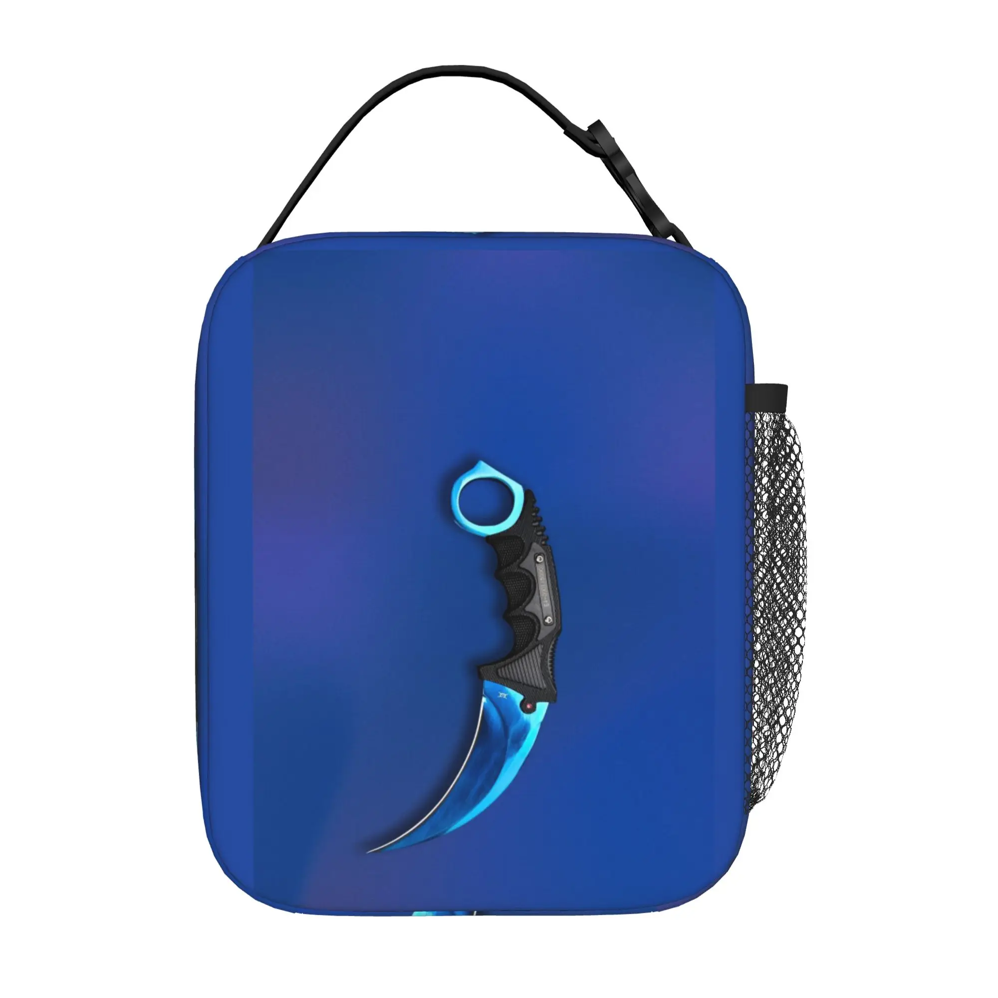 Back to school season  Storage Bag Blue Gradient Karambit Knife Art New Cool Multi-Function Food Organizer Lunch Bag