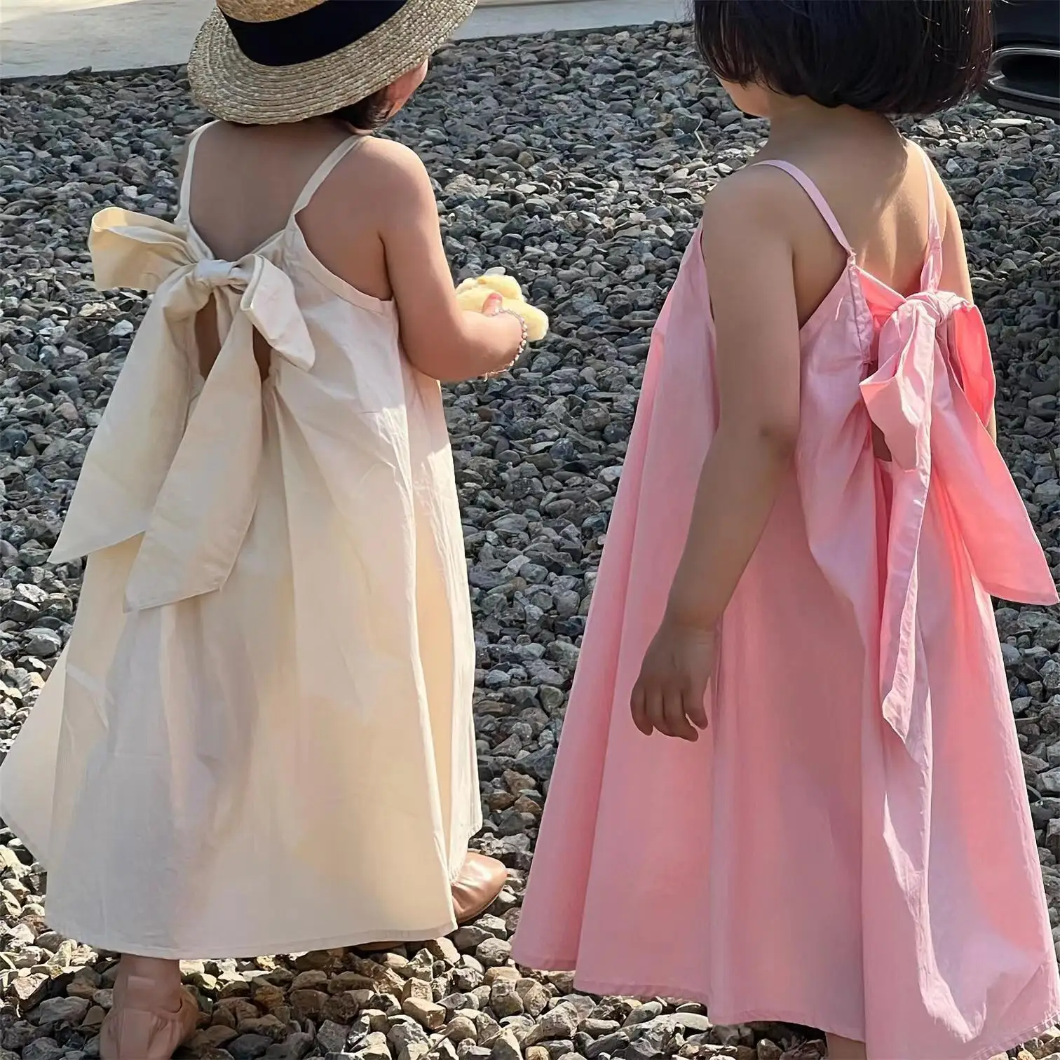 

Fashion baby Girl Cotton Princess Dress Korean Summer Bow Infant Toddle Child Suspender Vestido Vest Skirt Kids Beach 1-12Y
