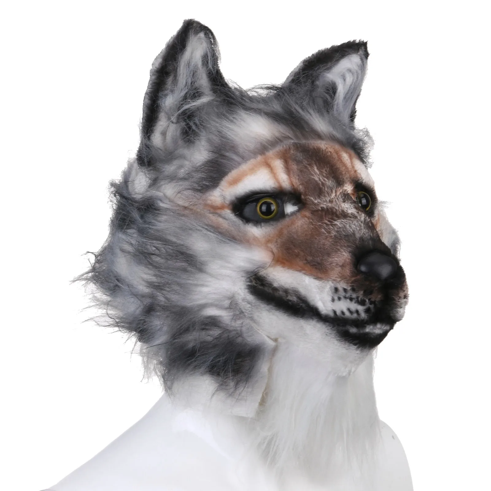 Halloween Animal Latex Simulation Wolf Head Mask Realistic Fierce Demon Cosplay Stage Party Decoration Birthday Carnival Gift