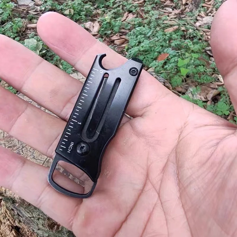 Stonewash Mini nóż składany brelok EDC Multitool Box Cutter wielofunkcyjny kieszonkowy nóż kempingowy ze stali nierdzewnej otwieracz do butelek