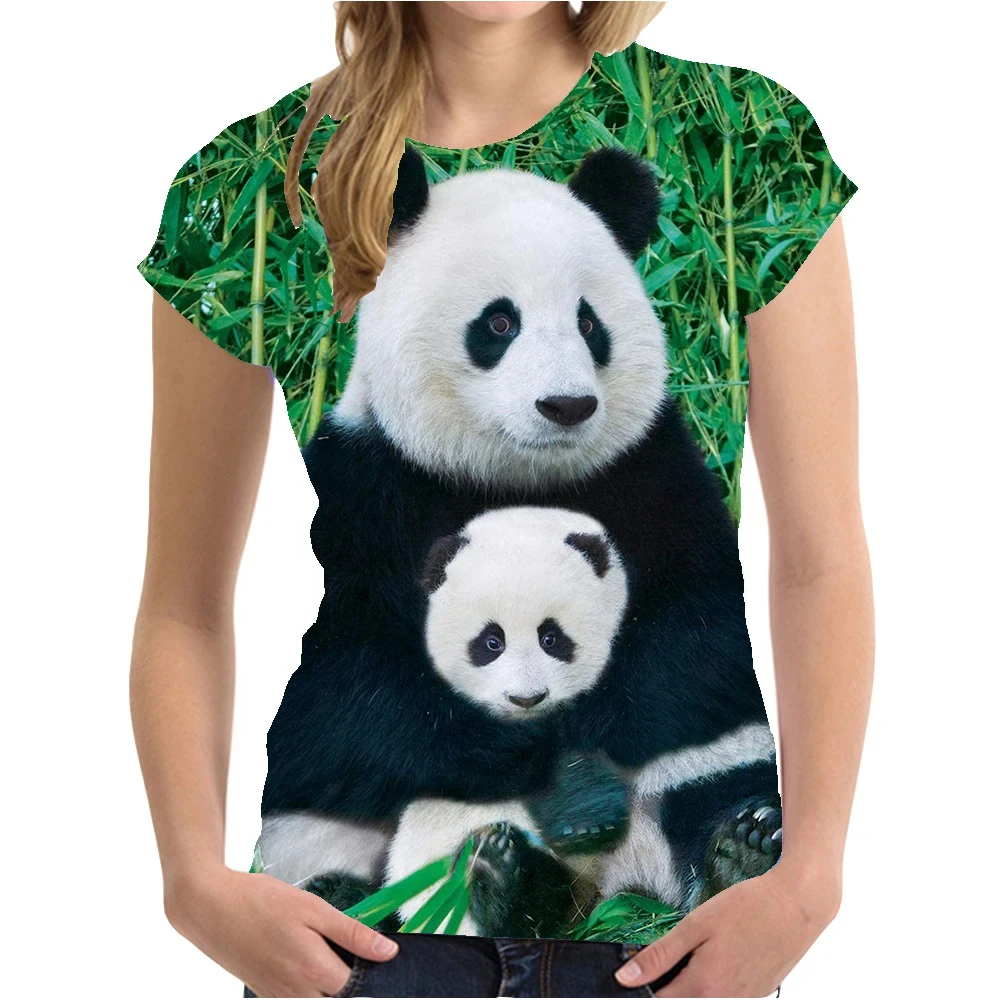 Summer Fashion Cute Panda 3D Print T-shirts Women Streetwear Casual Harajuku Y2k Short Sleeve T Shirt O-neck Tees Tops Clothing