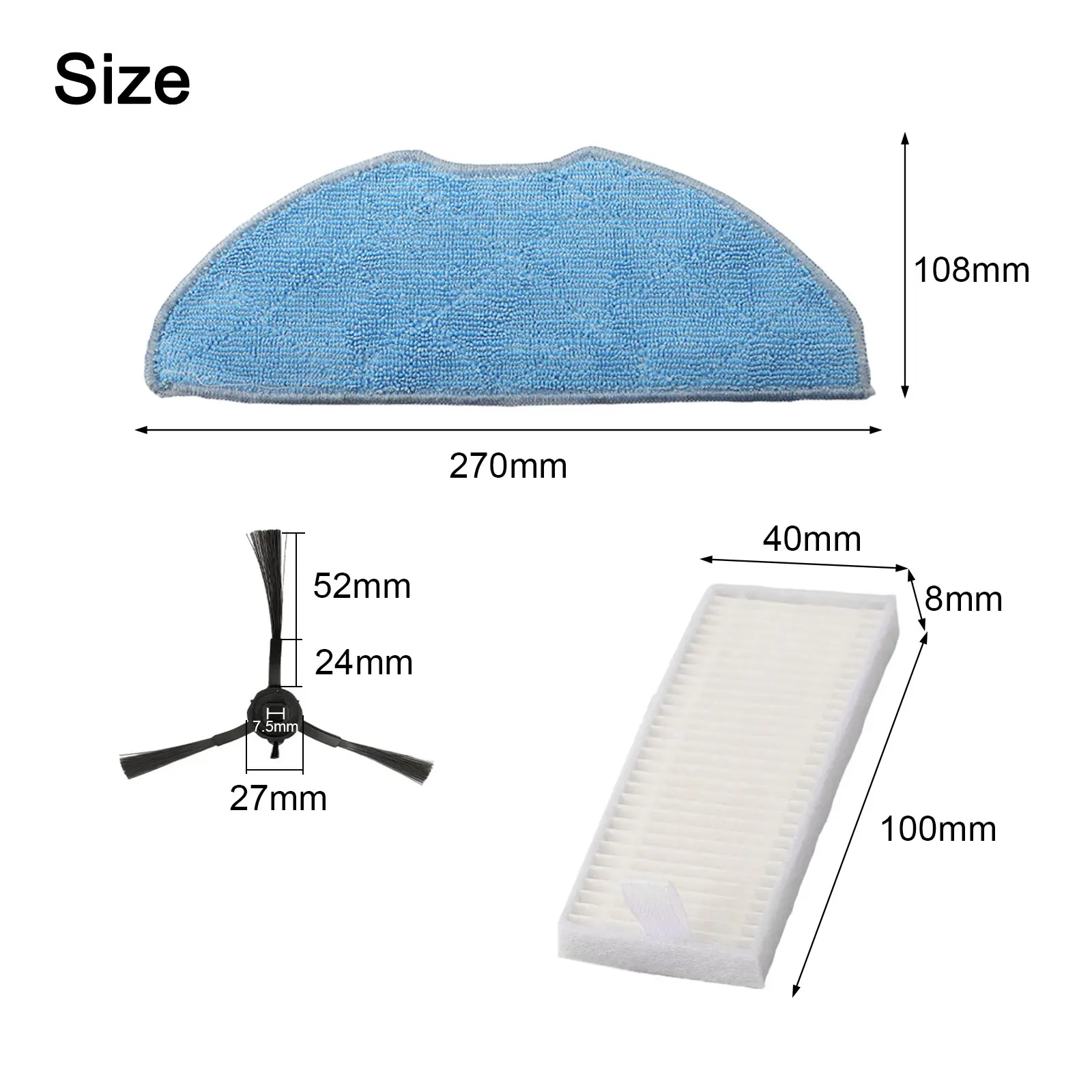 for bissel As Shown Vacuum Side Brush Kit High-Quality Microfiber Cloths Long for service Life Sturdy Replacement Material