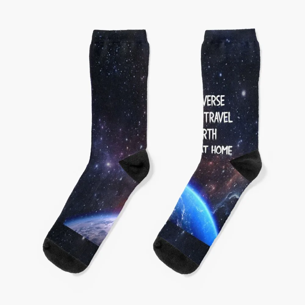 UU The Earth is My Blue Boat Home Socks sports stockings men cotton high quality designer Mens Socks Women's