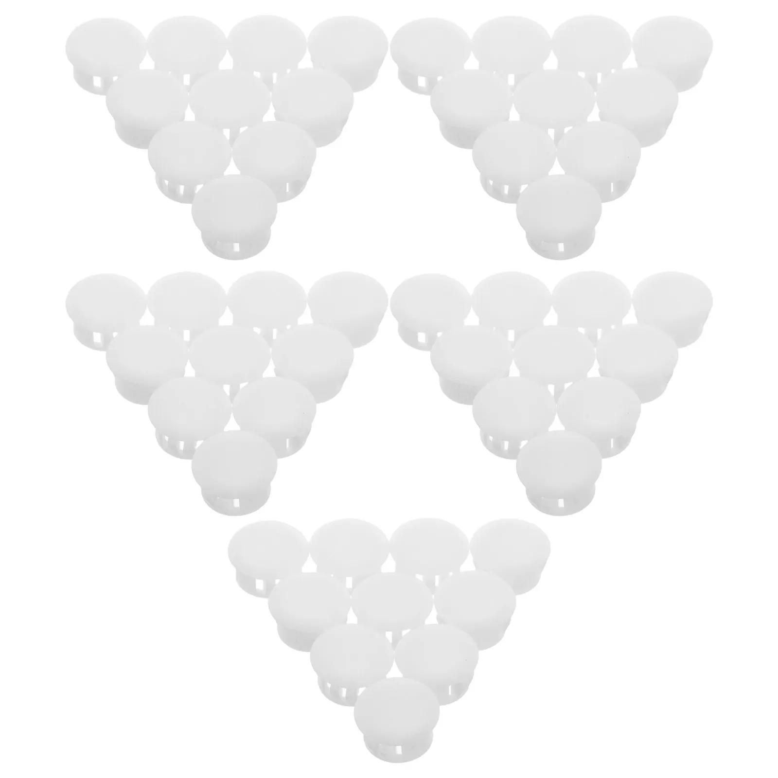 50Pcs Snap in Plastic Hole Plugs Black White Easy Install Cabinet Screw Hole Covers Round Tube End Caps Panels Furniture Plugs