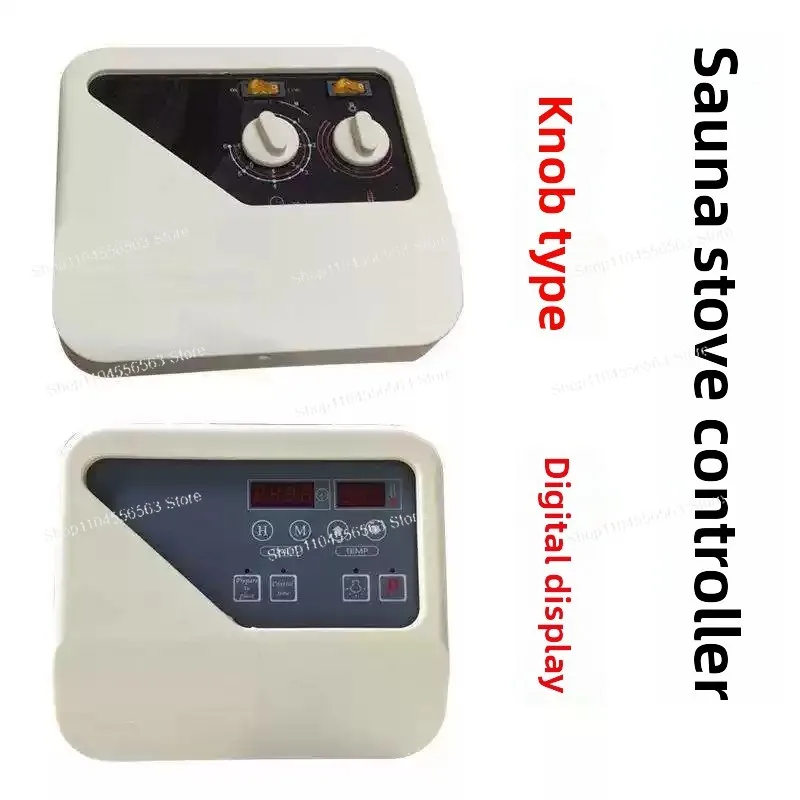 Sauna Furnace External Controller, 3-15KW Dry Steamer Control Switch Panel with Temperature Probe Cable