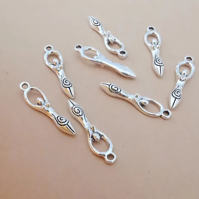 30Pcs Goddess Of Fertility Mother Earth Simbol Religious Decorashion Charms Fertilizer Vintage Sliver Alloy Jewelry Accessories