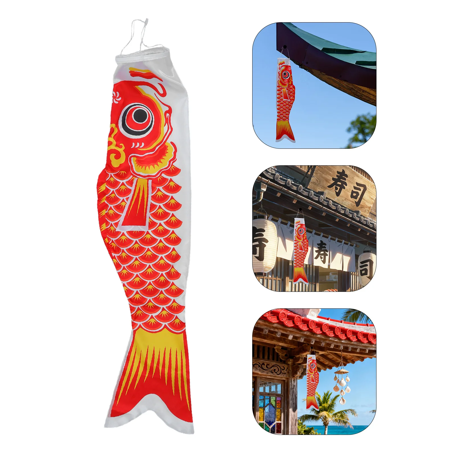

100Cm Japanese Style Fish Flag Carp Windsock for Garden Sushi Restaurant Decoration Weatherproof Hanging Fish Kite Banner
