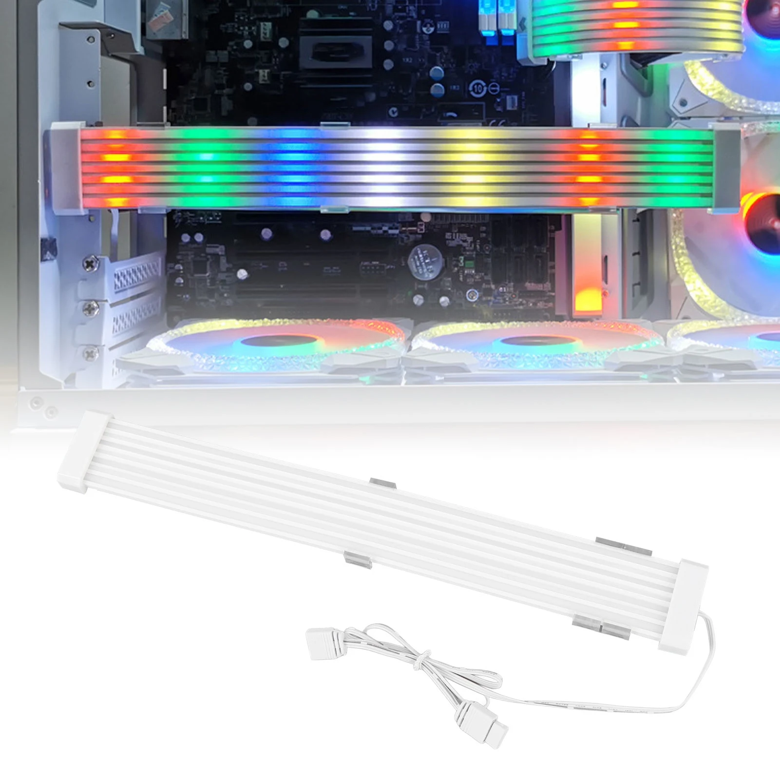 ARGB PC Power Supply Cable 5V 3Pin Synchronized RGB PSU Cable with LED Stripe for 24 Pin Motherboard 8 Pin Graphics Card PC Case