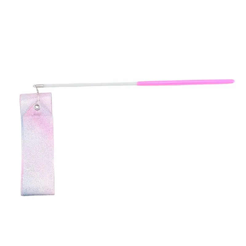 A12E-2M Flashing Star Gym Ribbons Dance Ribbon Rhythmic Art Gymnastics Ballet Streamer Twirling Rod Rainbow Stick