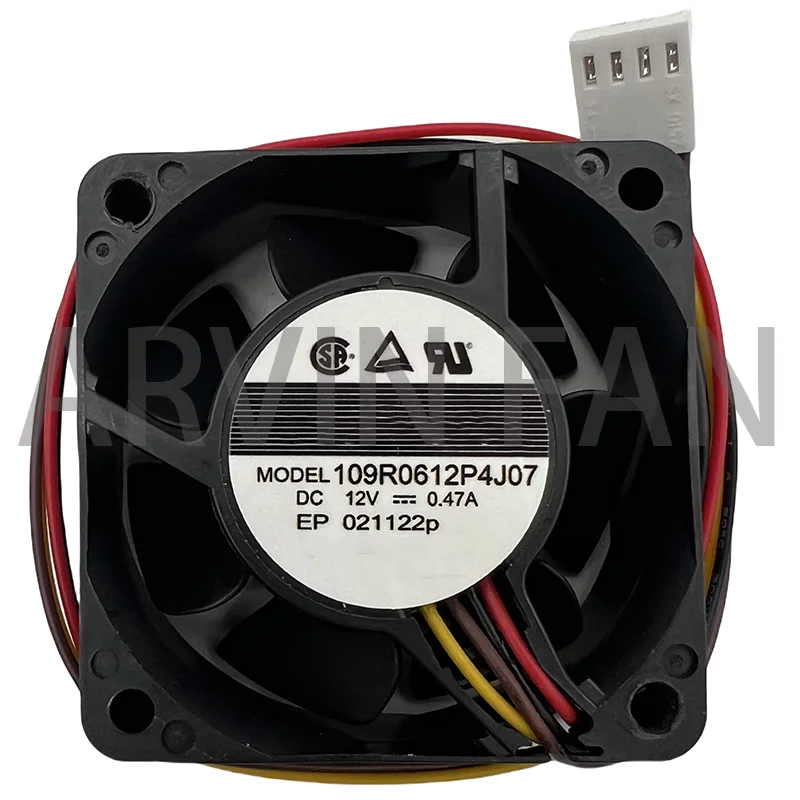 

109R0612P4J07 6cm 6025 60mm Fan 12V 0.47A Double Ball Bearing 4-wire 4pin PWM High Volume Air Cooling Fan