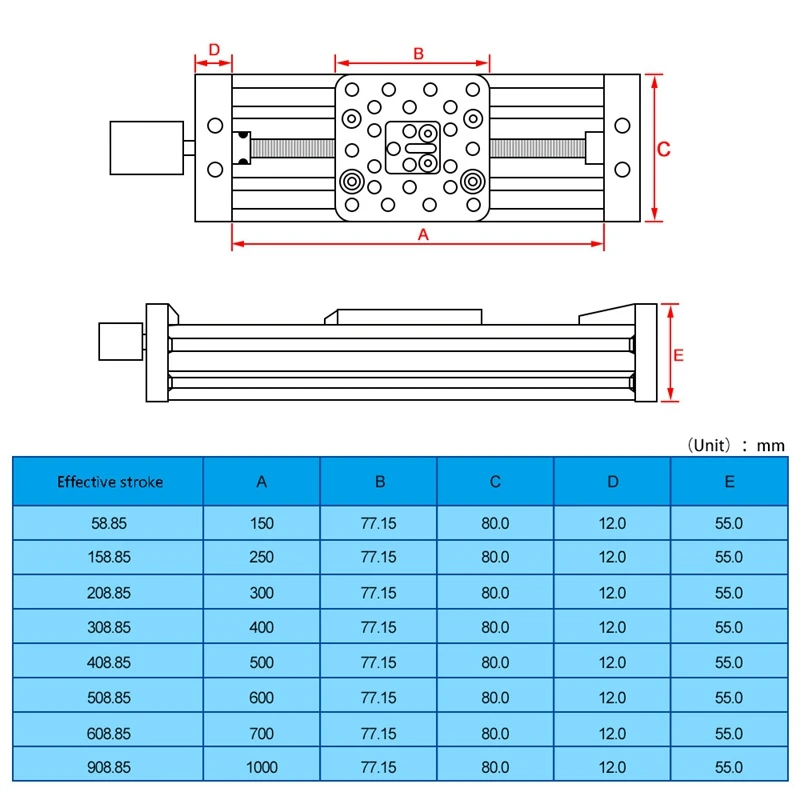 3D Printer Z Axis Screw T8 Z Axis Diy C Beam CNC Sliding Table 250Mm