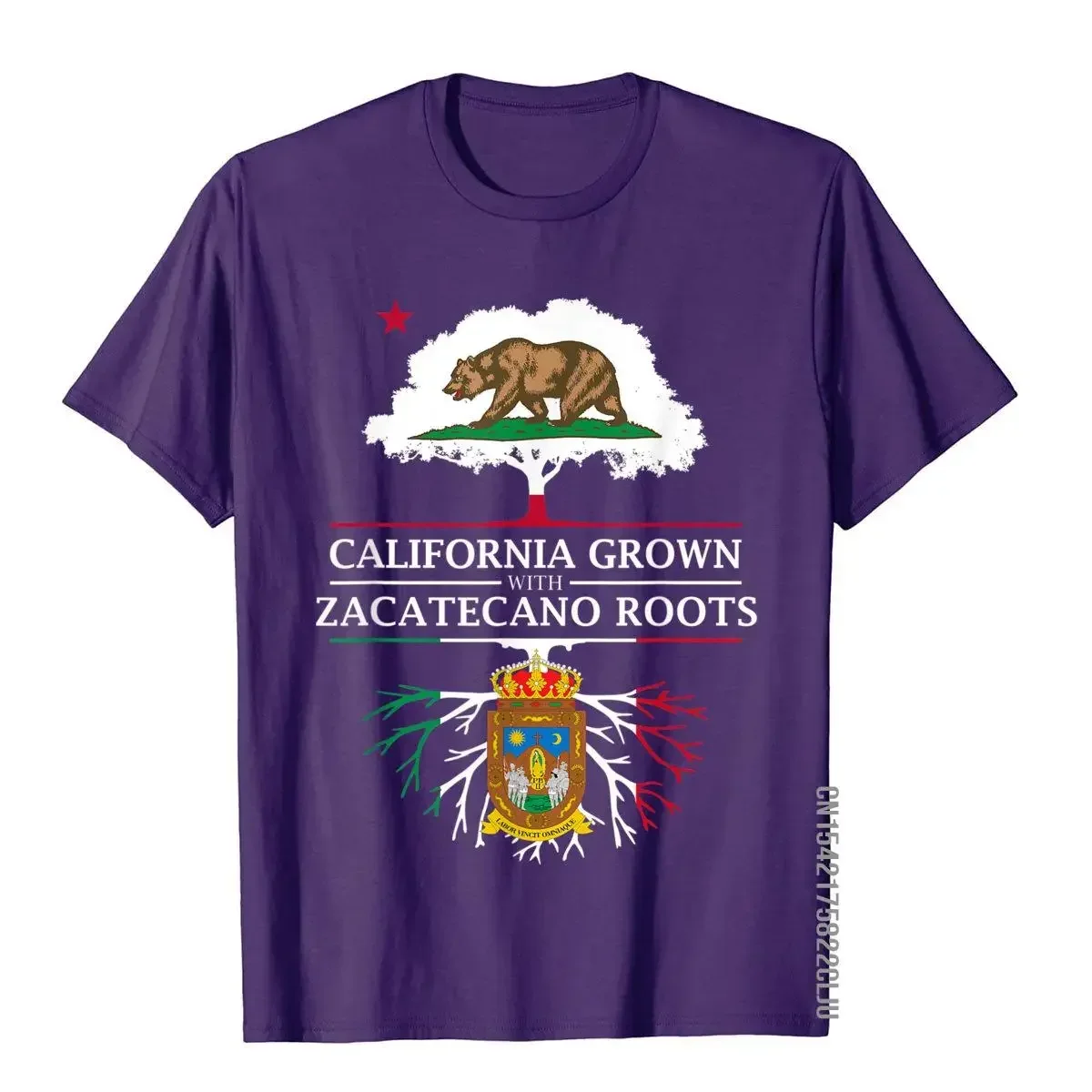 California Grown With Zacatecano Roots Zacatecas T-Shirt Cotton Mens T Shirts Comfortable T Shirt Faddish Hip Hop