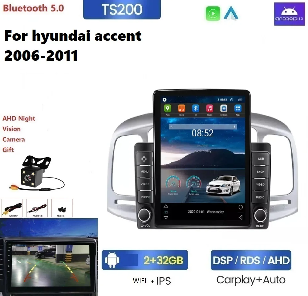 Android IPS DSP car DVD Player For hyundai accent 2006-2011 car android stereo WIFI GPS Radio SWC