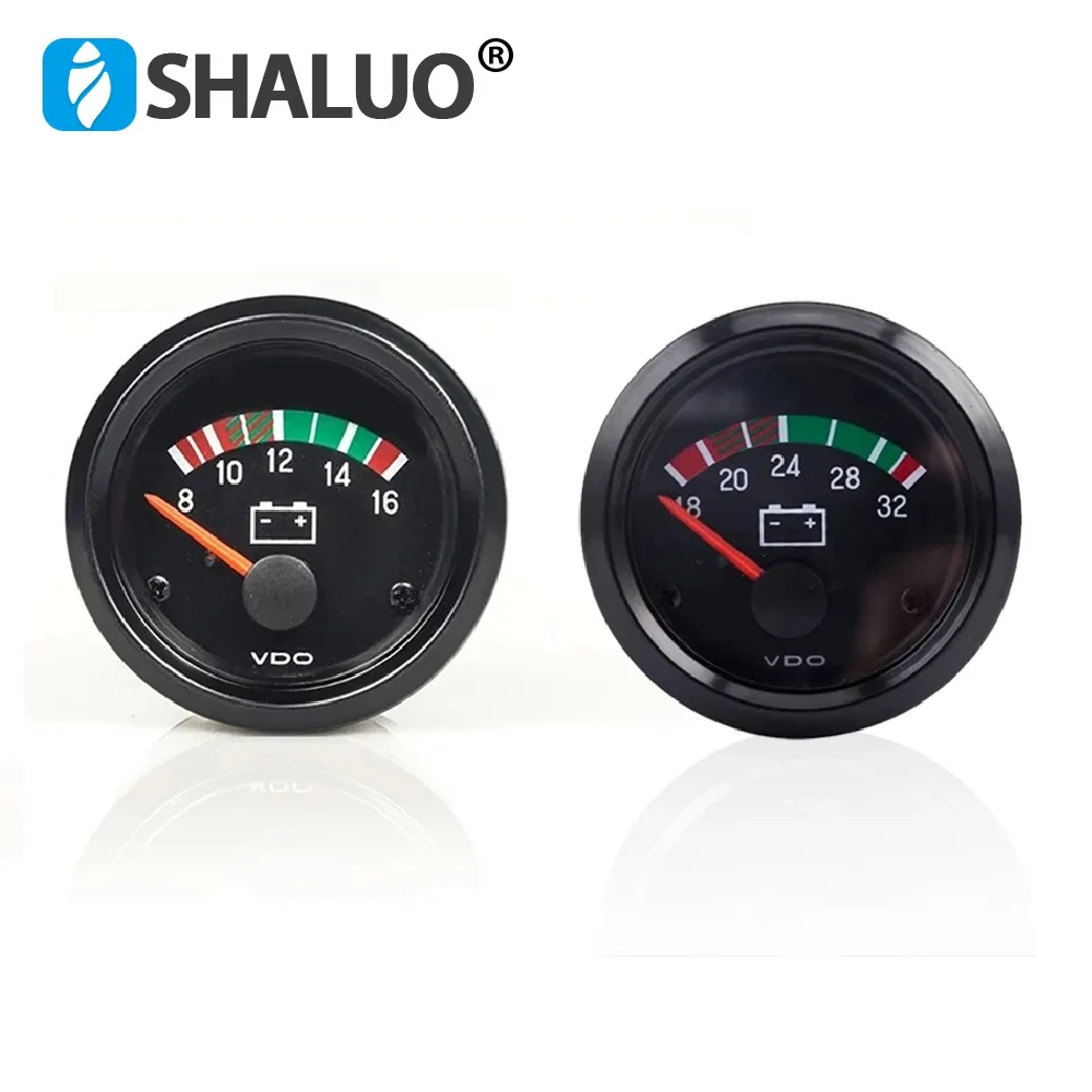 DC 12V 24V Diesel Engine VDO Voltmeter Voltage Gauge For Generator Parts Accessories 8-16V 16-32V