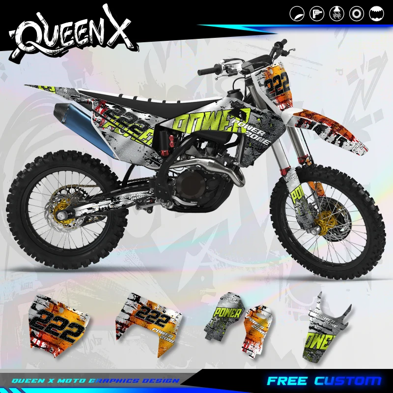 QUEEN X MOTO Complete Graphics For Husqvarna Decal 2019-2022 TC FC TX FX FS 20-23 TE FE Motorcycle Decal Sticker