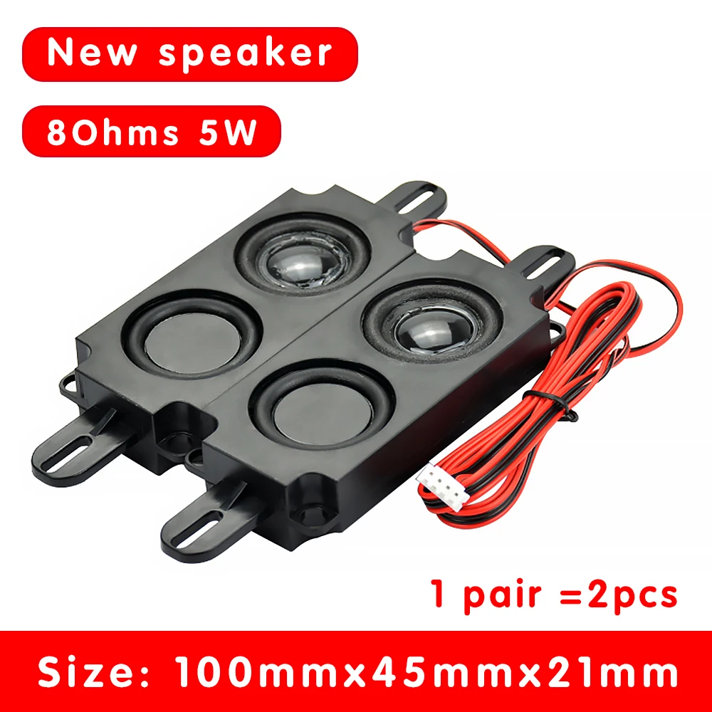 New 2Pcs Audio Portable Speakers 351-10045 Box Double Diaphragm Speaker 8 Ohm 5W DIY Mini TV Speakers