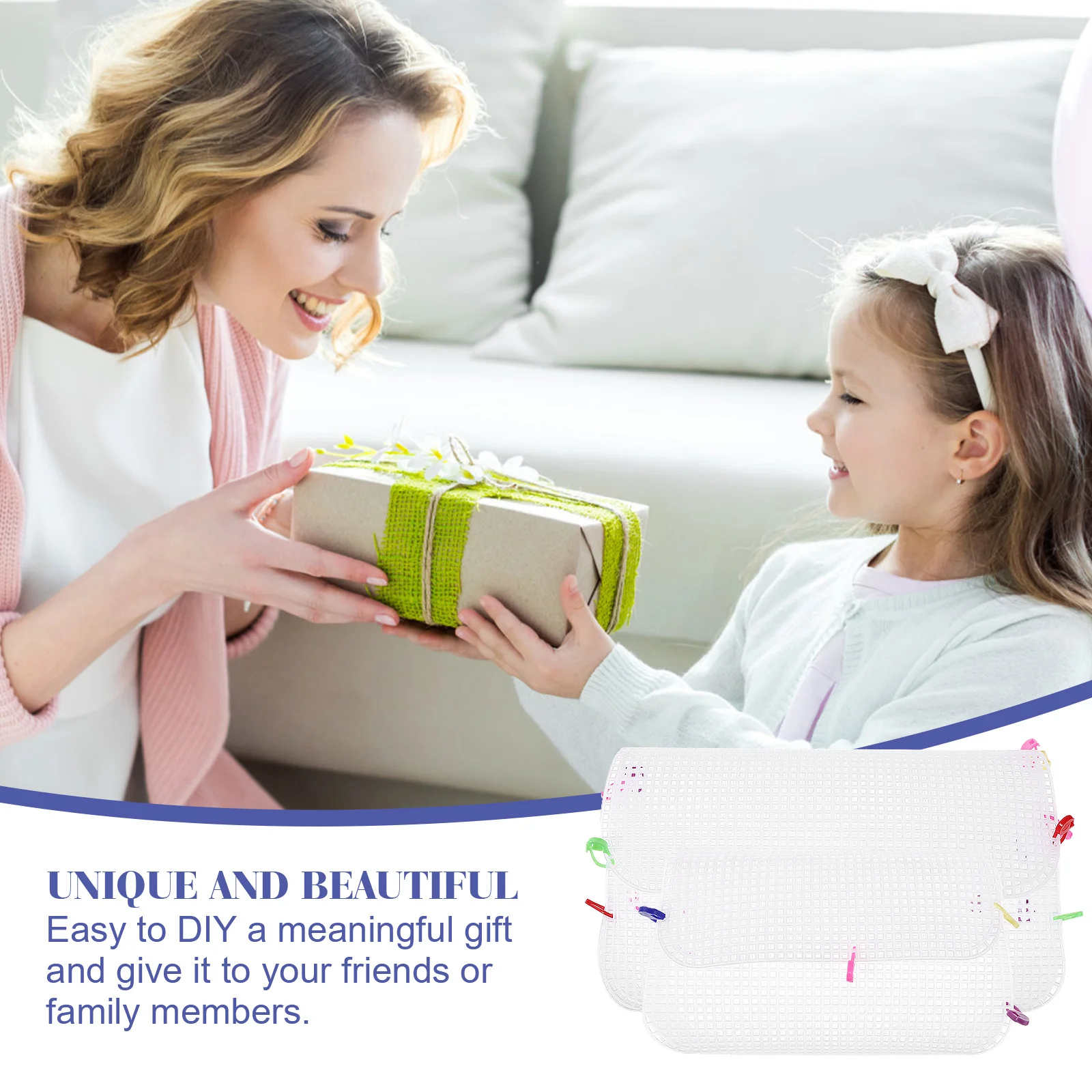 

DIY Cross Stitch Bag Kit Plastic Mesh Sheets Handmade Woven Bag Making Tool Craft Accessories Gift Plastic Mesh Sheets