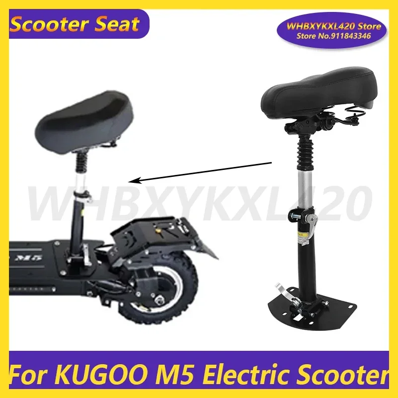 10 Inch Electric Scooter Saddle Foldable Height Adjustable Shock-Absorbing Folding Seat Chair Shock  Post for KUGOO M5