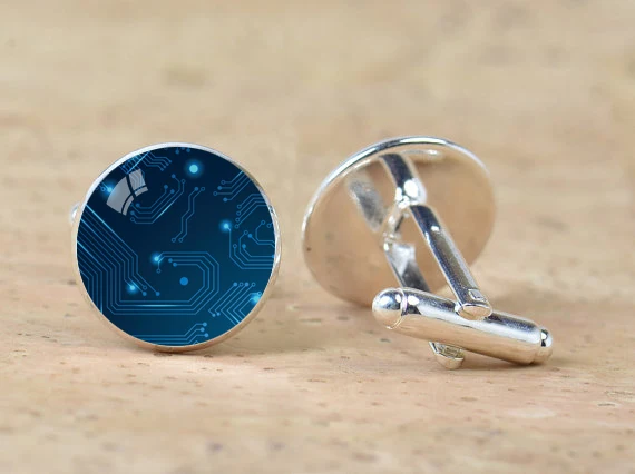 Unisex Computer Circuit Board Cufflinks