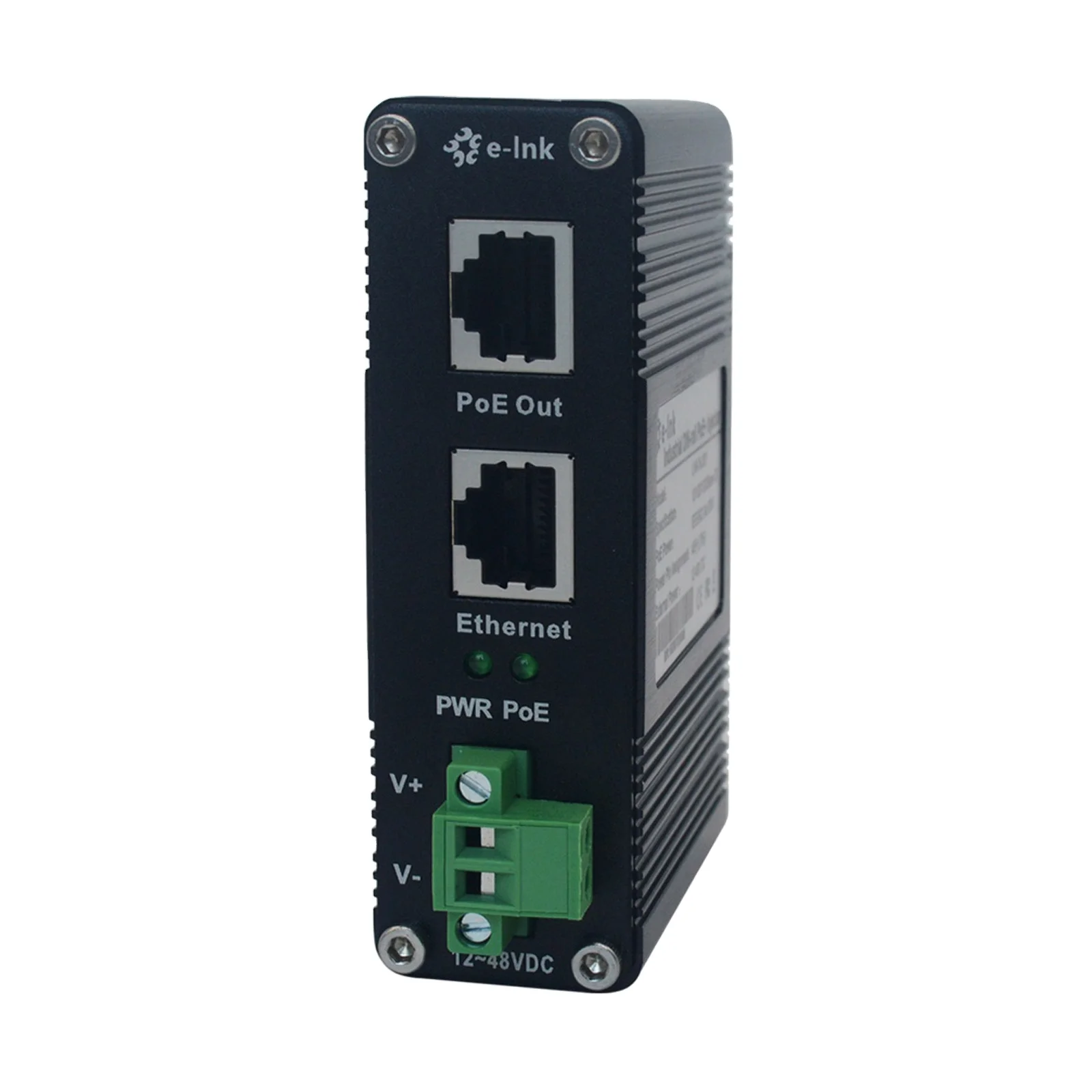 CCTV الأمن 12VDC إلى 48VDC IEEE802.3at 30W جيجابت الصناعية PoE حاقن