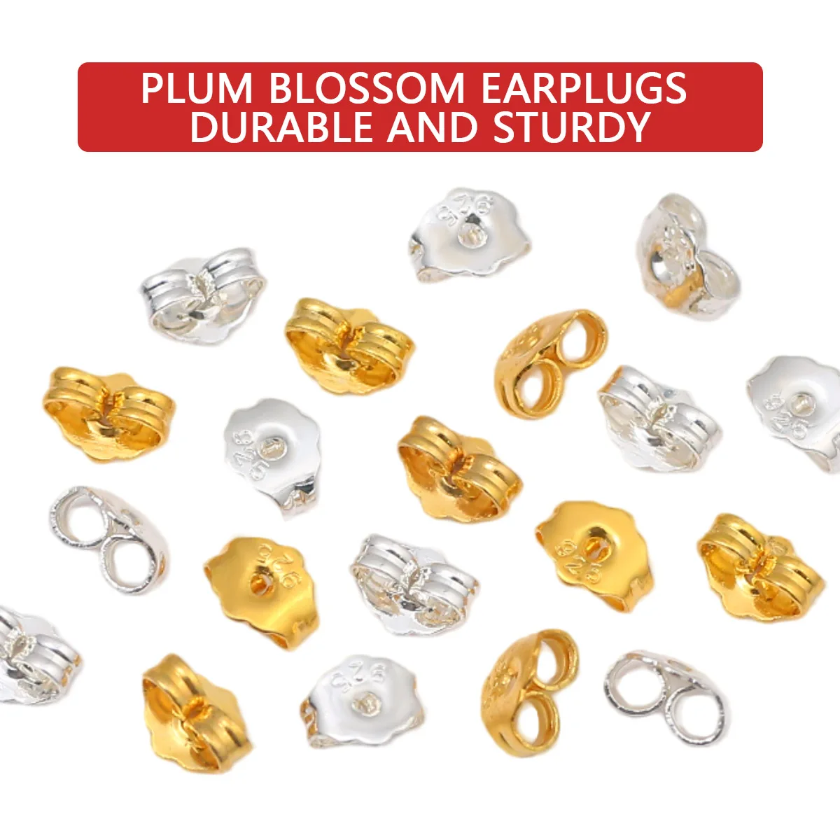 10-30pcs/lot Earring Studs Backs Stopper Scrolls Ear Post Butterfly for Jewelry Making DIY Blocked Caps Earring Backs Stoppers