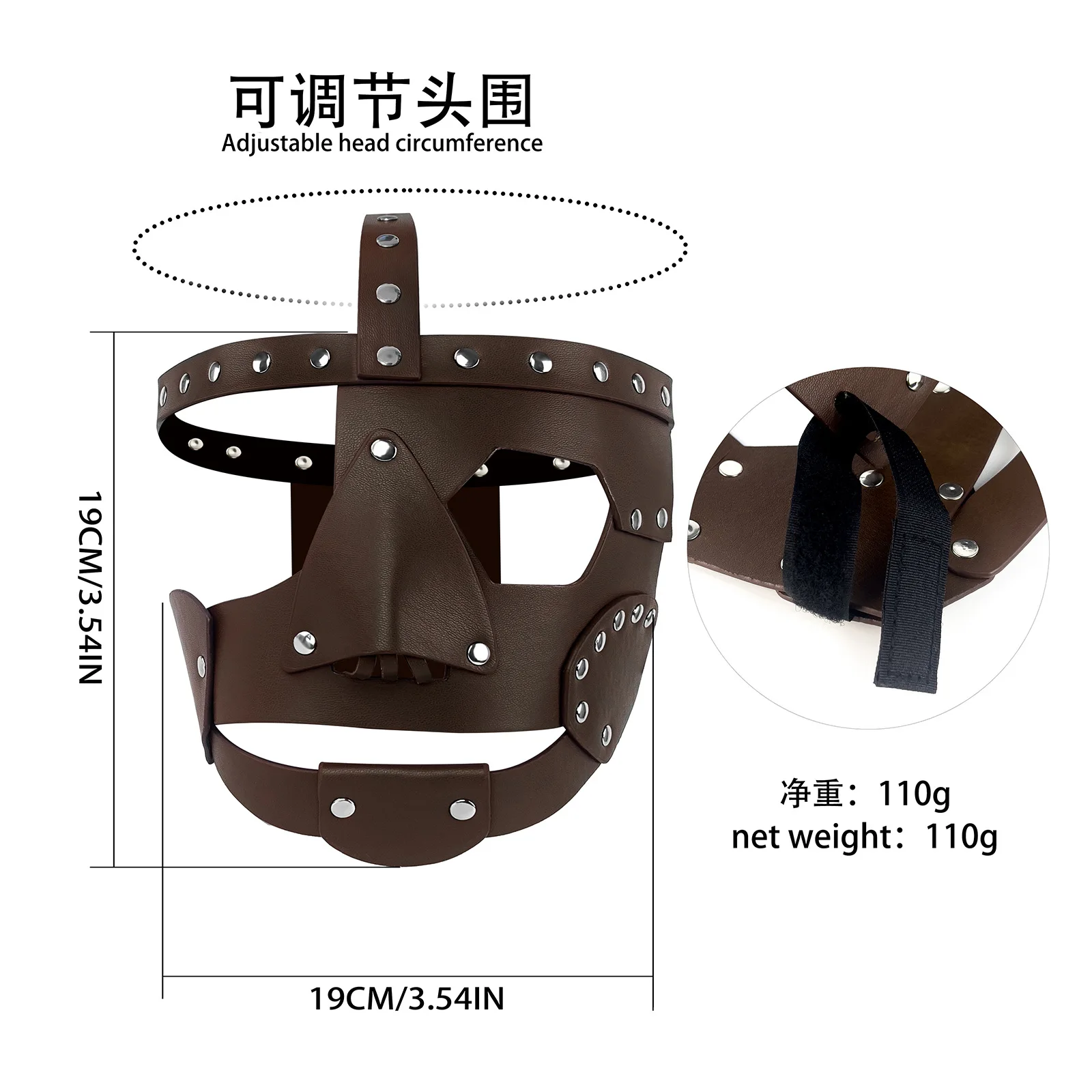 Masker Kulit Modis Ukuran Dapat Disesuaikan Hiasan Kepala Mick Foley Properti Aksesori Dandanan Pesta Topeng Halloween untuk Pria