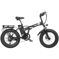 Ridstar G20 Folding Electric Bicycle 1000W 48v 14AH Fat Tire Ebike Mountain 20 Inch Electric Bikes Beach Cycling With Back Seat