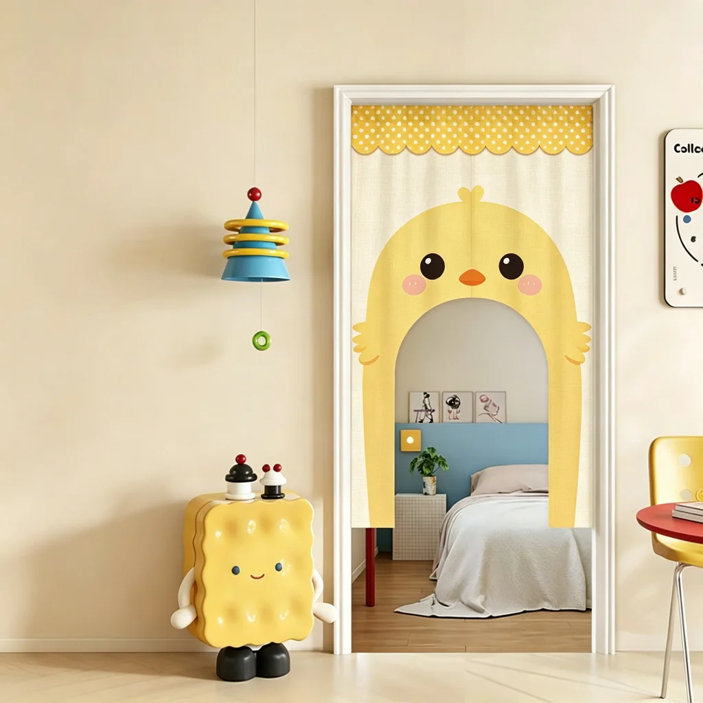 VIKAMA Chick Arched Half Door Curtain Kids Room Bedroom Nursery Cotton Linen Short Curtain Privacy Partition Decor Nursery