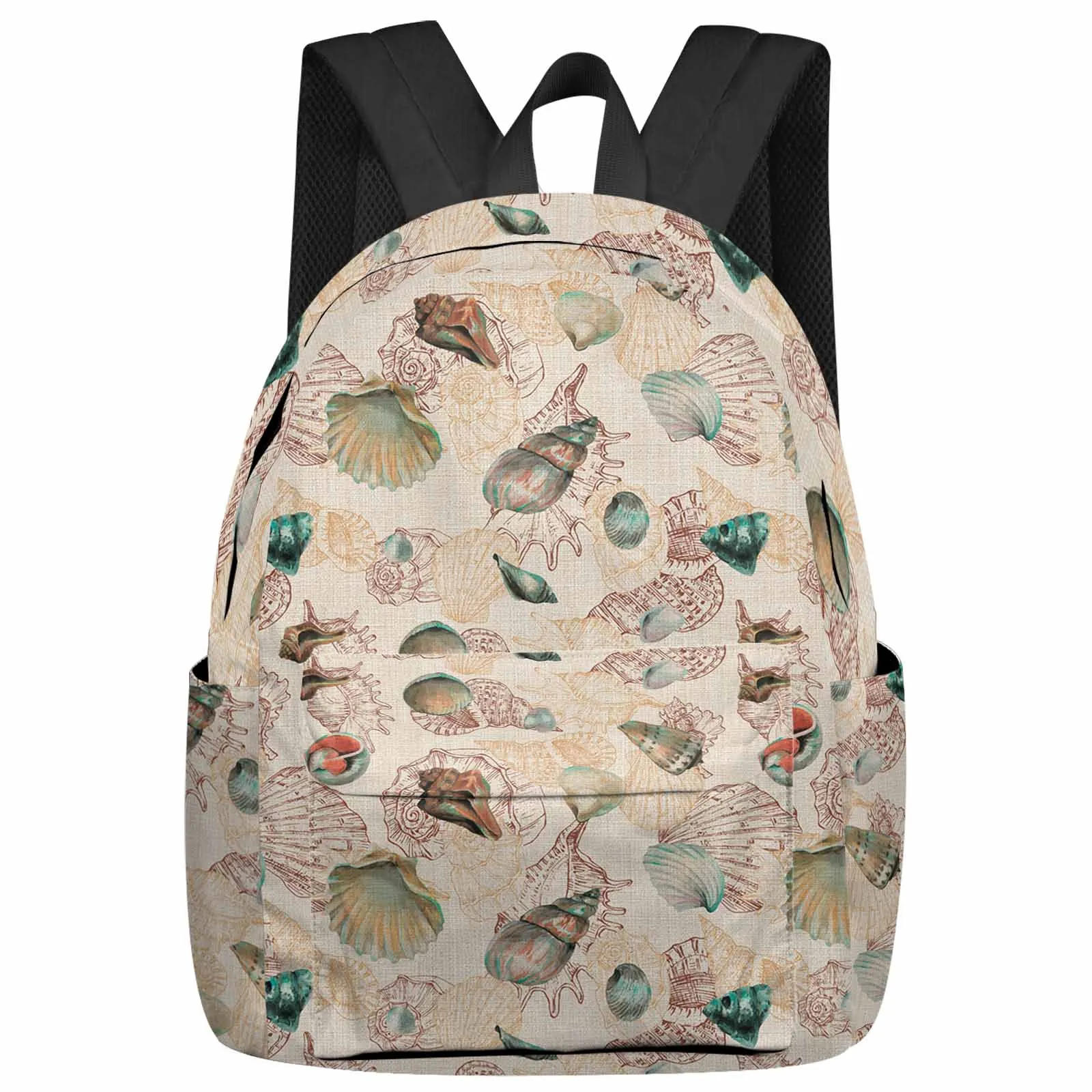 

Summer Ocean Shell Retro Backpack School Bags for Teenagers Students Laptop Bag Women's Casual Travel Backpack