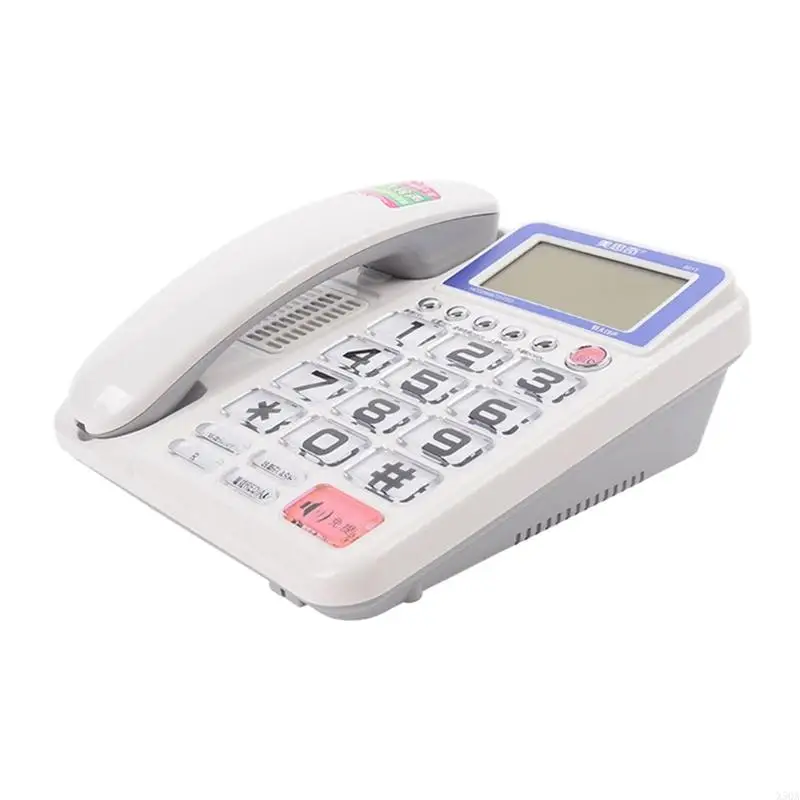 Corded Landline Phone Big Button Landline Phone Call Display Fixed Telephone for Office Home Hotel Bathroom Guest Room 