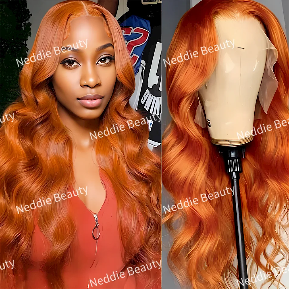 

Lace Frontal Wig Hd 100% Ginger Body Wave Human Hair Transparent Brazilian PrePlucked Wigs For Women Choice Wavy Cheap Wig