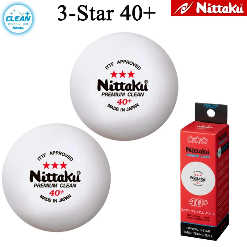 

Nittaku Clean 3-Star 40+ Table Tennis Balls Seamed ABS Material Professional Premium Ping Pong Balls for Competition 3/6pcs