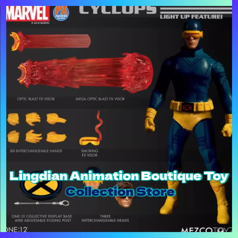 متوفر في المخزون MEZCO Ant Marvel X-Men Cyclops LED متوهجة PX طبعة محدودة نموذج الهاتف المحمول جنود فانتوم لعبة جمع هدية